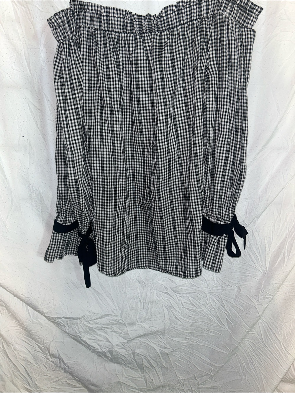 Sophie Rue Black and White Gingham Off-Shoulder Top size large